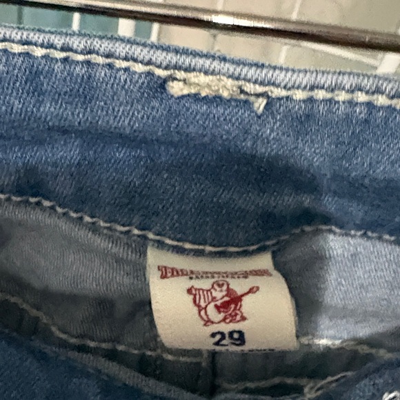 True Religion Women's Blue Jeans with Lace-Up Detail - Picture 2 of 6